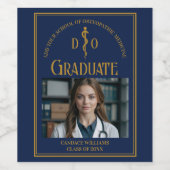 Navy Blue Osteopathic Medical School Abschluss Weinetikett (Einzelnes Label)