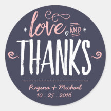 Navy Blue Paint Brush Typografy Danke Aufkleber