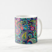 Navy Blue Paisley Kaffeetasse (VorderseiteRechts)