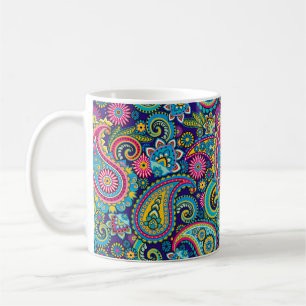 Navy Blue Paisley Kaffeetasse