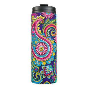 Navy Blue Paisley Thermosbecher
