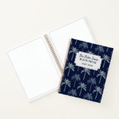 Navy Blue Palm Trees Beach House Gästebuch Notizblock (Innenseite)