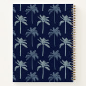 Navy Blue Palm Trees Beach House Gästebuch Notizblock (Rückseite)