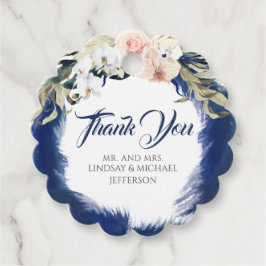 Navy Blue Pampas Grass Wedding Vielen Dank Geschenkanhänger