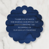 Navy Blue Pampas Grass Wedding Vielen Dank Geschenkanhänger (Rückseite)