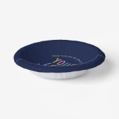 Navy Blue Paper Bowls Custom Company Logo Printed Pappteller (Gewinkelt)