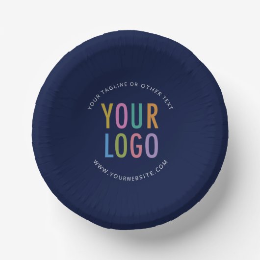 Navy Blue Paper Bowls Custom Company Logo Printed Pappteller (Vorderseite)