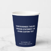 Navy Blue Paper Cups Custom Business Logo 8 oz Pappbecher (Rückseite)