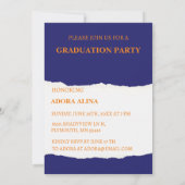 Navy Blue Pastel Foto Abschluss Einladung (Rückseite)