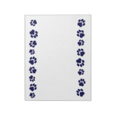 Navy Blue Paw Print Notepad Notizblock (Rotiert)