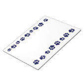 Navy Blue Paw Print Notepad Notizblock (angewinkelt)