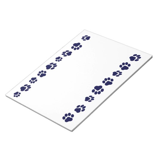 Navy Blue Paw Print Notepad Notizblock (angewinkelt)