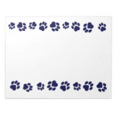 Navy Blue Paw Print Notepad Notizblock (Vorderseite)