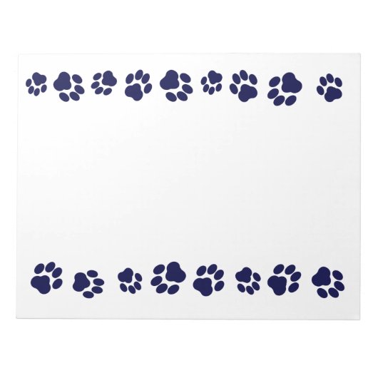 Navy Blue Paw Print Notepad Notizblock (Vorderseite)