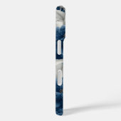 Navy Blue Peonies iPhone Case (Rückseite / Rechts)