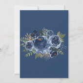 Navy Blue Peony Wedding Bridal Tee Party Einladung (Rückseite)