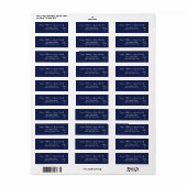 Navy Blue Personalisiert Address Labels mit Herz (Vorne)