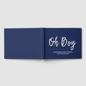 Navy Blue Personalisiert Baby Boy Shower Gästebuch (Voll)