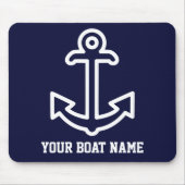 Navy Blue Personalisiert Boat Anchor Mouse Pad Mousepad (Vorne)