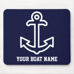 Navy Blue Personalisiert Boat Anchor Mouse Pad Mousepad