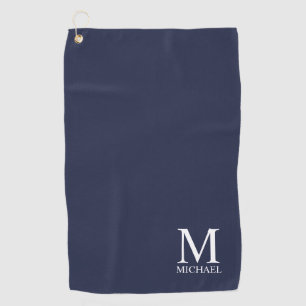 Navy Blue Personalisiert Classic Monogram und Name Golfhandtuch