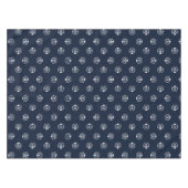 Navy Blue Personalisiert Emblem Muster Abschluss Tischdecke (Vorderseite (Horizontal))