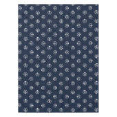 Navy Blue Personalisiert Emblem Muster Abschluss Tischdecke (Vorderseite)