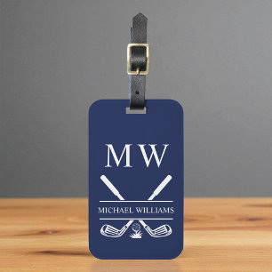 Navy Blue Personalisiert Monogram Golf Clubs Gepäckanhänger