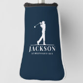 Navy Blue Personalisiert Monogram Golf Headcover (Rotieren 90)