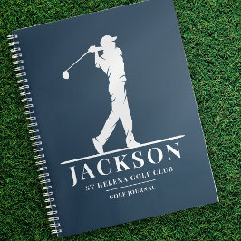 Navy Blue Personalisiert Monogram Golf Journal Notizblock