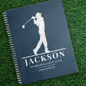 Navy Blue Personalisiert Monogram Golf Journal Notizblock