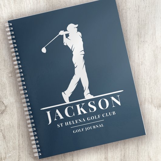 Navy Blue Personalisiert Monogram Golf Journal Notizblock