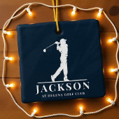 Navy Blue Personalisiert Monogram Golf Swing Keramikornament