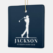Navy Blue Personalisiert Monogram Golf Swing Keramikornament (Links)