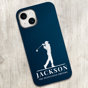 Navy Blue Personalisiert Monogram Golfer Case-Mate iPhone 14 Hülle