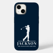 Navy Blue Personalisiert Monogram Golfer Case-Mate iPhone Hülle (Rückseite)