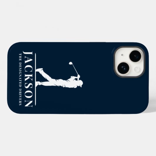 Navy Blue Personalisiert Monogram Golfer Case-Mate iPhone Hülle (Rückseite (Horizontal))