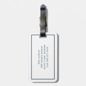 Navy Blue Personalisiert Monogram Golfer Gepäckanhänger (Rückseite vertikal)