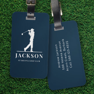 Navy Blue Personalisiert Monogram Golfer Gepäckanhänger