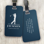 Navy Blue Personalisiert Monogram Golfer Gepäckanhänger
