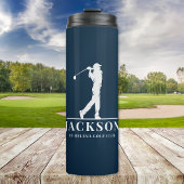 Navy Blue Personalisiert Monogram Golfer Thermosbecher
