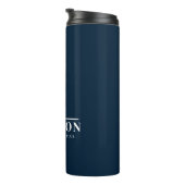 Navy Blue Personalisiert Monogram Golfer Thermosbecher (Nach rechts gedreht)
