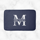 Navy Blue Personalisiert Monogram und Name Badematte