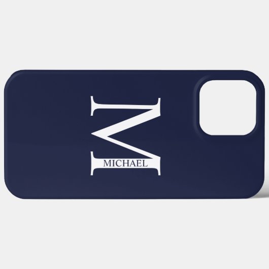 Navy Blue Personalisiert Monogram und Name Case-Mate iPhone Hülle (Rückseite (Horizontal))