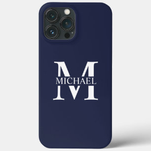 Navy Blue Personalisiert Monogram und Name Case-Mate iPhone Hülle