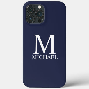 Navy Blue Personalisiert Monogram und Name Case-Mate iPhone Hülle