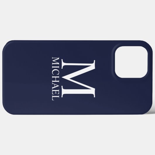 Navy Blue Personalisiert Monogram und Name Case-Mate iPhone Hülle (Rückseite (Horizontal))