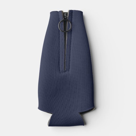 Navy Blue Personalisiert Monogram und Name Flaschenkühler (Rückseite)