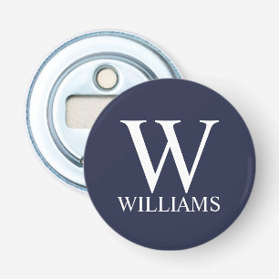 Navy Blue Personalisiert Monogram und Name Flaschenöffner