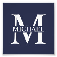 Navy Blue Personalisiert Monogram und Name